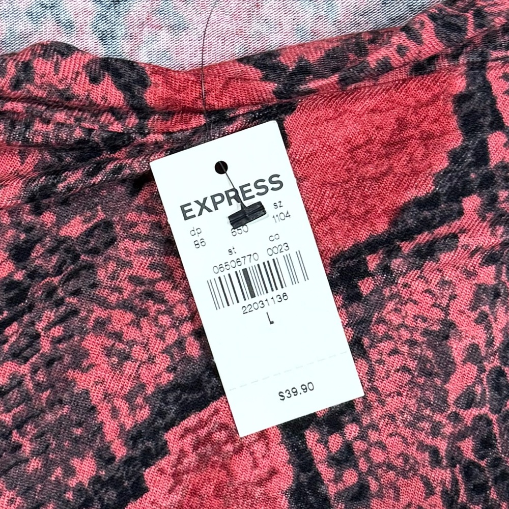 Express Red and Black Snake Print Top - Picture 3 of 5